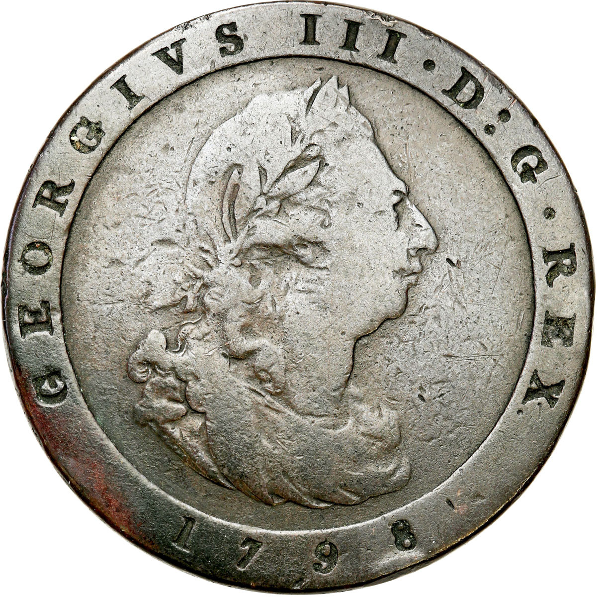 Wielka Brytania - Wyspa Man. George III (1760-1820). Penny 1798
